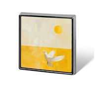 A White Dove Flies By Square Lapel Pin Women's Novelty Buttons & Pins Metal Badge Cute Brooch Pin Retro Pinback Badge Fashion Bag Pins for Hat Backpacks Tie Suit Wedding Party Accessory
