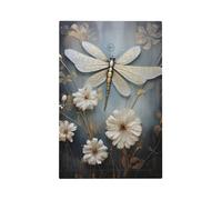A White Dragonfly in Bloom Printed Switch Coversâ€“Single and Double Socket Wall Plates,for Light Switches, Electrical Panels