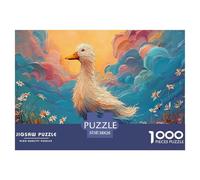 A White Duck with Beautiful Feathers 1000 Pieces Eco-friendly Paper Puzzle Jigsaw Puzzle Set Duck Challenging And Educational Family Game Jigsaw As Birthday Gifts 38x26cm/1000pcs