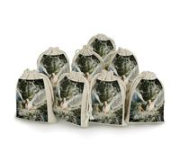 A White Flying Duck Reusable Drawstring Bags 8 Pcs Jewellery Favour Pouch Christmas Halloween Candy