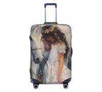 A White Horse for A Girl in A White Dress Elastic Travel Luggage Cover Suitcase Protector, Print Suitcase Baggage Cover Anti-Scratch