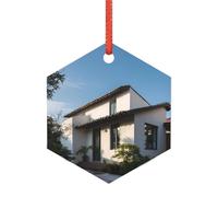 A White House Acrylic Holiday Pendant - A Decorative Item That Adds Festive Cheer To Your Christmas Tree And Home. Made Of Acrylic And Comes With A Ribbon Hanger.