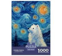 A White Samoyed Dog Puzzles 1000 Piece for Adults Jigsaw Puzzles Lovely Dog Impossible Puzzle Educational Game Home Decoration 70x50cm/1000pcs