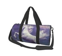 a White Unicorn in The air Print Travel Duffel Bag, Lightweight Sports Gym Bag with Shoulder Straps for Women Men Teen ravel Business Trip