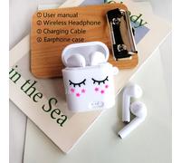 (a-whitehorse) New TWS Wireless Earphones Bluetooth Matte Earbuds Headset Wireless Headphones for xiaomi iphone Charging Box