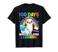 a Whole Llama Learning 100 Days of School Girls T-Shirt