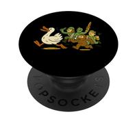 A Wild Goose Chase - Goose, Bigfoot, Alien & Soldier Idiom PopSockets Adhesive PopGrip