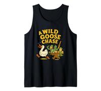 A Wild Goose Chase - Goose, Bigfoot, Alien & Soldier Idiom Tank Top