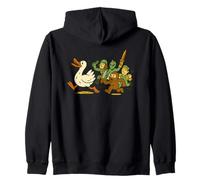 A Wild Goose Chase - Goose, Bigfoot, Alien & Soldier Idiom Zip Hoodie