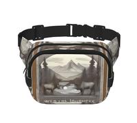a Wild Journeys Square Double-Layer Waist Bag with Adjustable Strap for Outdoor Activities, Black, One Size