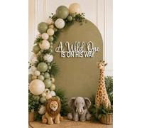 A Wild One Is On the Way for Backdrop,Wooden Safari or Jungle Theme Backdrop Display for Baby Shower/Gender Reveal Party Celebration
