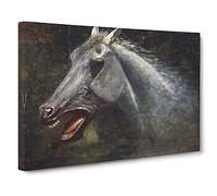 A Wild Stallion By Albert Bierstadt Canvas Print | Gallery Wrapped 30mm Frame Wall Art | 30x20 inches | Ready to Hang | Classic Animal Picture | Living Room Bedroom Lounge Office