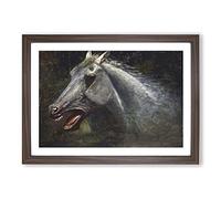 A Wild Stallion by Albert Bierstadt Framed Print | A2 Walnut Framed Wall Art | Ready to Hang | Modern Animal Picture | Living Room Bedroom Lounge Office