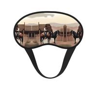 a Wild West Life Print Blackout Sleep Mask - Light-Blocking, Comfortable, Ideal for Travel, Camping, Meditation, and Yoga