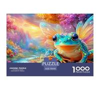 A Winged Frog in A Vibrant, Magical Forest by Water 1000-Piece Jigsaw Puzzle Fantasy Colorful Frogs - Family Entertainment for Adults & Kids 70x50cm/1000pcs