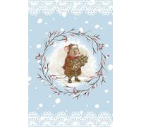 A winter, fairy-tale notebook with a snowflake motif decorated with lace and an illustration of a mouse in a stylish outfit: Cute Sweet Winter Aesthetic Journal For Children, Girls, Teens, Women