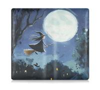 A Witch Is Flying Leather Auto Registration Insurance & ID Card Holder Prefect Car Essentials Wallet for ID, Driver's License, Key Contact Information Cards, A witch is flying, One Size