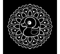 a with a Duck in The Center Wall Decals 67.2x67.4cm It Won't Fall Off White