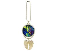 A Wolf And An Native (American-indian) Car Hanging Ornament Mirror Accessories Angel Wings Pendant