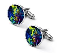 A Wolf And An Native (American-indian) Shirt Cufflinks for Men Cuff Links Tie Father Husband Wedding Business 1.7cm
