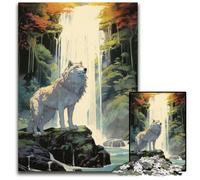 A Wolf at The Waterfall JigsawPuzzle 1000 Pieces for Adults Wooden Jigsaw Brain Challenge Game for Teenagers Family Interaction 1000 PCS(75x50cm)