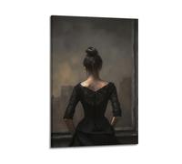 A Woman At The Exibition Vintage WomanCover Poster Art Canvas Gift for Friends Or for Your Own Use Bedroom Living Room Decoration AestheticFrame-style 16x24inch(40x60cm)