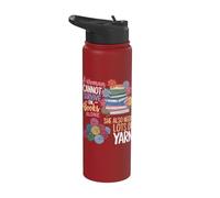 A Woman Cannot Survive On Books Alone She Also Needs Yarn Stainless Steel Insulated Water Bottle