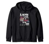 A Woman Cannot Survive On Books Alone She Also Needs Yarn Zip Hoodie