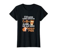 A Woman Cannot Survive On Coffee Alone Guinea Pig Kawaii T-Shirt