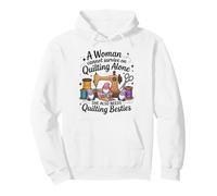 A Woman Cannot Survive On Quilting Besties Gnomes Pullover Hoodie