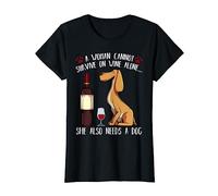 A Woman Cannot Survive On Wine Alone Dog Animal Lover Quotes T-Shirt
