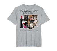 A Woman Cannot Survive On Wine Alone Staffy Bull Lovers T-Shirt, Men's Big and Tall, Heather Grey, 4X Tall