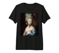 A Woman in Blue Thomas Gainsborough Rococo Art Painting Premium T-Shirt