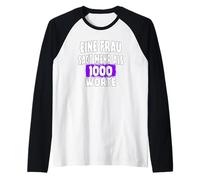 A Woman Says More Than 1000 Words, Fun Slogan Saying Raglan Baseball Tee