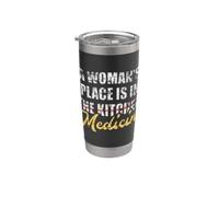 A Woman's Place is in Medicine Kitchen Vintage Doctor PhD Stainless Steel Insulated Tumbler
