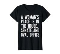 A Woman's Place is in THE House Senate & Oval Office Meme Value Graphic T-Shirt, Women, Black, S