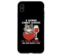 A Women Cannot Survive On Wine Alone She Also Needs A Cat Case for iPhone XS Max
