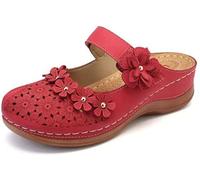 A Womens Slippers Sandals Clogs Summer Hole Shoes Retro Comfortable Flat Bottom Round Head Soft Casual Slip On shoes,01,39