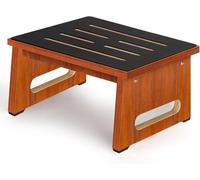 A Wooden Step Stool for Adults and Seniors with Non-Slip Rubber Coating for Indoor and Outdoor Use, 450 Ib, Kitchen, Bedside Table and More Encore (Walnut, 22cm)