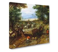A Woodland Road With Travellers by Pieter bruegel the elder Canvas Print | Gallery Wrapped 30mm Frame Wall Art | 20x20 inches | Ready to Hang | Classic Landscape Picture | Living Room Lounge Office