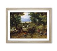A Woodland Road With Travellers By Pieter Bruegel The Elder Classic Painting Framed Wall Art Print, Ready to Hang Picture for Living Room Bedroom Home Office Décor, Oak A3 (46 x 34 cm)