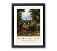 A Woodland Road With Travellers By Pieter Bruegel The Elder Exhibition Museum Painting Framed Wall Art Print, Ready to Hang Picture for Living Room Bedroom Home Office Décor, Black A4 (34 x 25 cm)