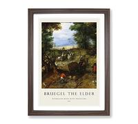 A Woodland Road With Travellers By Pieter Bruegel The Elder Exhibition Museum Painting Framed Wall Art Print, Ready to Hang Picture for Living Room Bedroom Home Office Décor, Walnut A2 (64 x 46 cm)