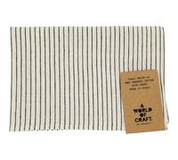 A world of craft - ECO THINSTRIPE Kitchen Towel 50x70 cm, White/Black - Black