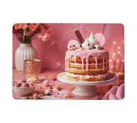 A World of Sweets Cake Area Rug 150 X 100 Cm, Soft for Cosy Bedroom | Soft short pile rug for Christmas home decor, PVC dot non slip backing; for guest room and reading corner