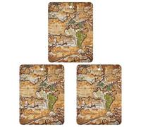 A Worn-out World Map Car Air Freshener, 3 Pcs Square Hanging Air Freshener Cards, Long Lasting Fragrance Scented Cards for Car, Home, Office White-style