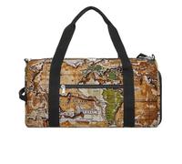 A Worn-out World Map Gym Bag for Men Women, Waterproof Gym Tote Bags, Large Duffel Bag for Travel Workout