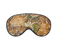 A Worn-Out World Map Sleep Mask with Adjustable Strap, Breathable Sleep Masks for Women Men, Soft Eye Mask for Side Sleepers, Travel, Office Nap, Airplane & Blocking Light