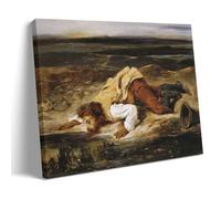 A Wounded Brigand Quenches His Thirst by Eugene Delacroix Poster Canvas Wall Decor Art Painting Prints on Modern Artwork for Living Room,Bathroom,Bedroom,Home 20x30inch(50x75cm)