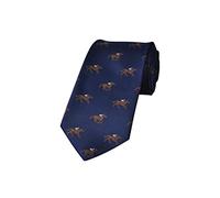 A woven blue colour tie with horse racing jockeys wearing white colours, very smart to wear on business, at the races or any time (1062)